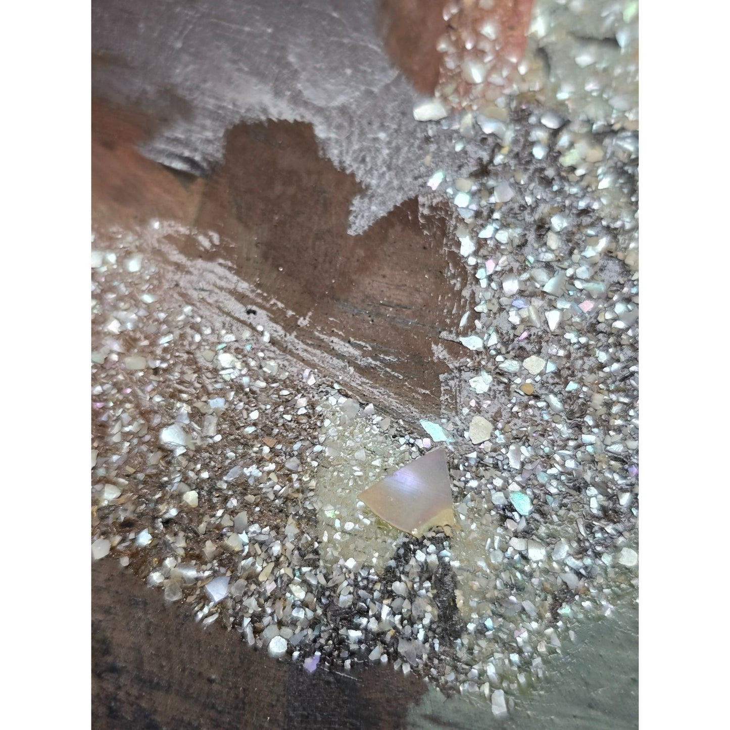 Vintage Castle Tower Reverse Oil Painting on Glass in Wood Frame