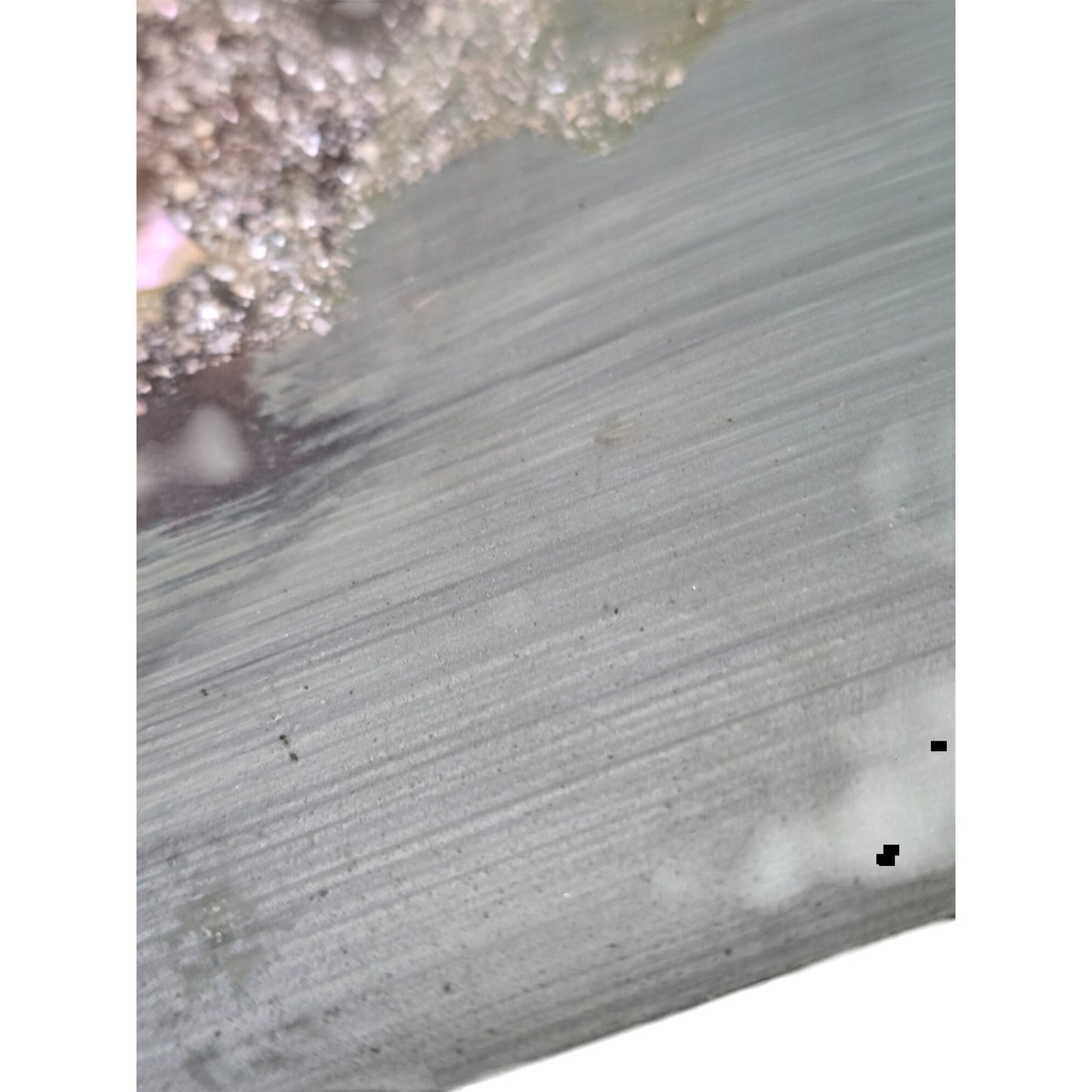 Vintage Castle Tower Reverse Oil Painting on Glass in Wood Frame