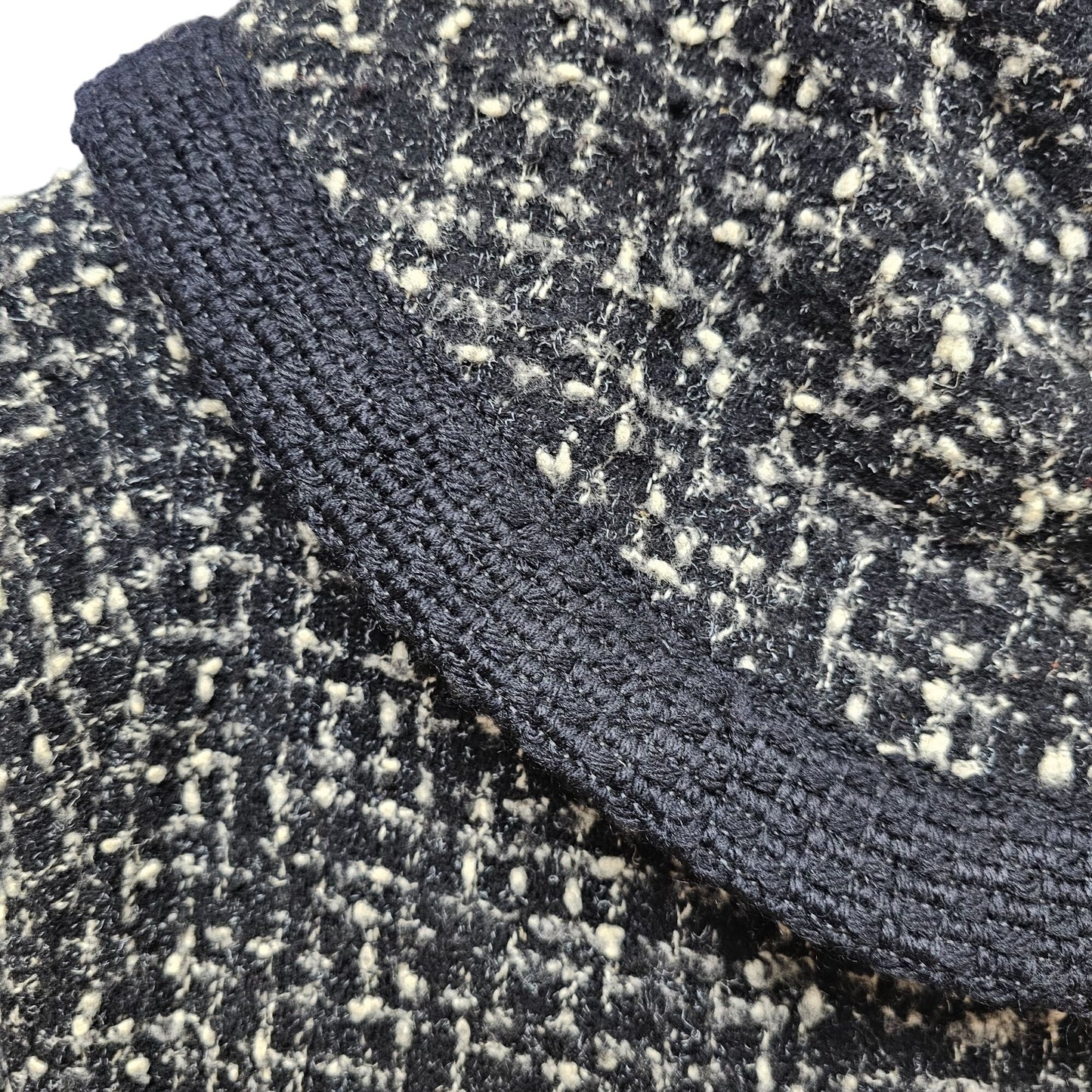 Joseph Stein Original Womens Tweed Coat With Knit Collar Small / Med