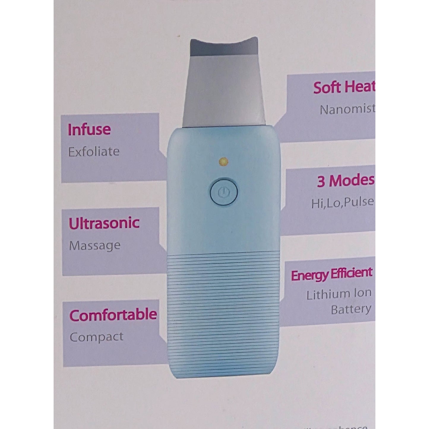 Pop Sonic Buff 2.0 Ultrasonic Exfoliation Device  Refresh Exfoliate & Infuse  Compact Design With 3 Modes  Energy Efficient