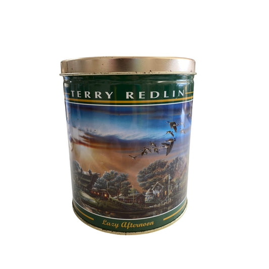 Terry Redlin "Lazy Afternoon" Decorative Storage Tin Canister With Lid