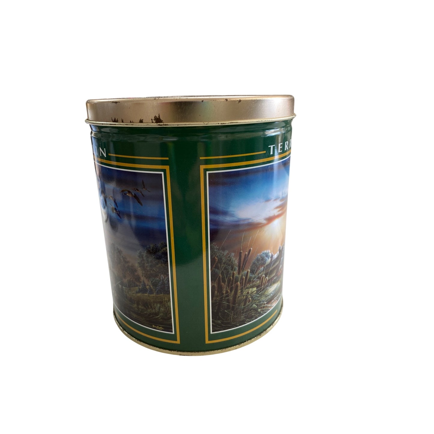 Terry Redlin "Lazy Afternoon" Decorative Storage Tin Canister With Lid