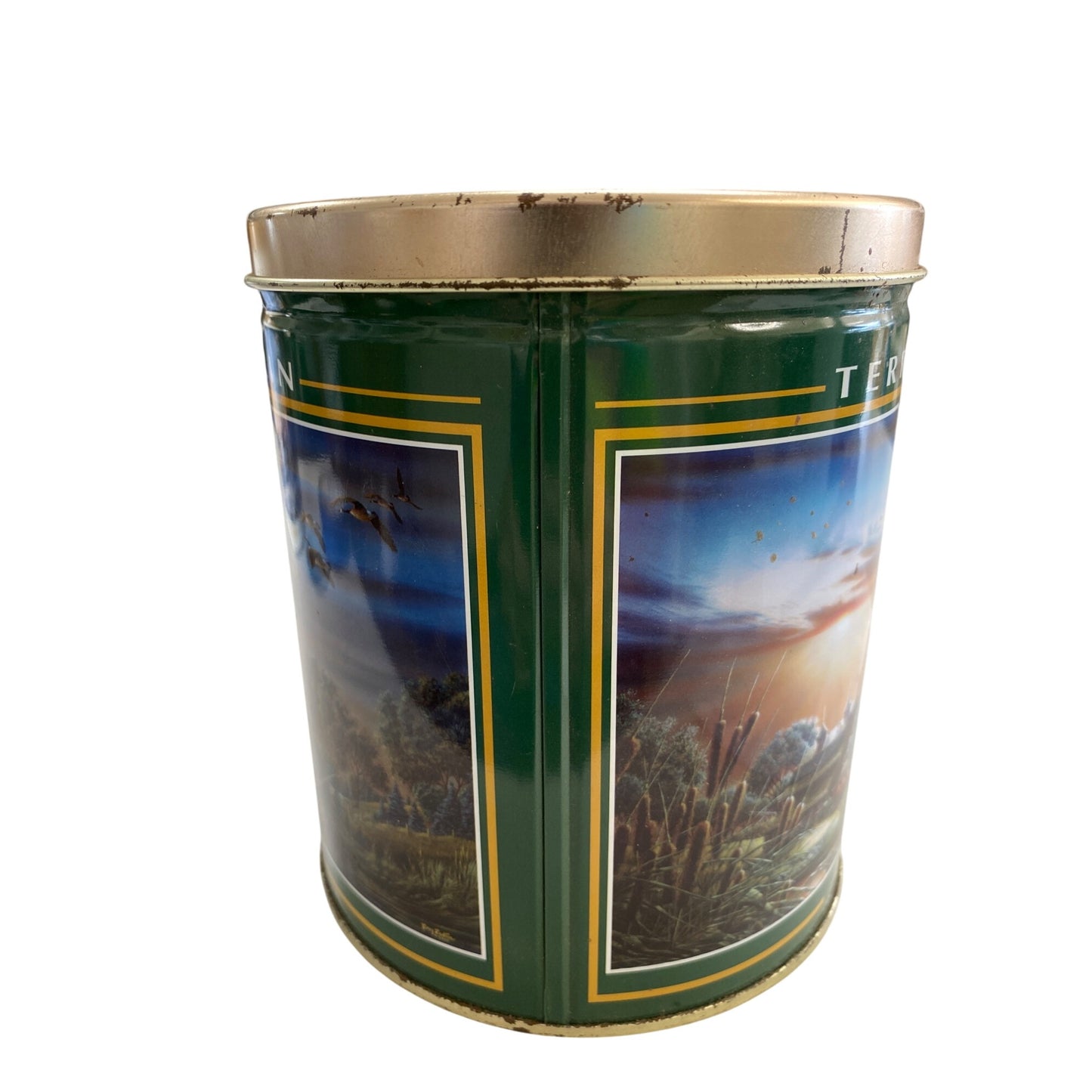 Terry Redlin "Lazy Afternoon" Decorative Storage Tin Canister With Lid