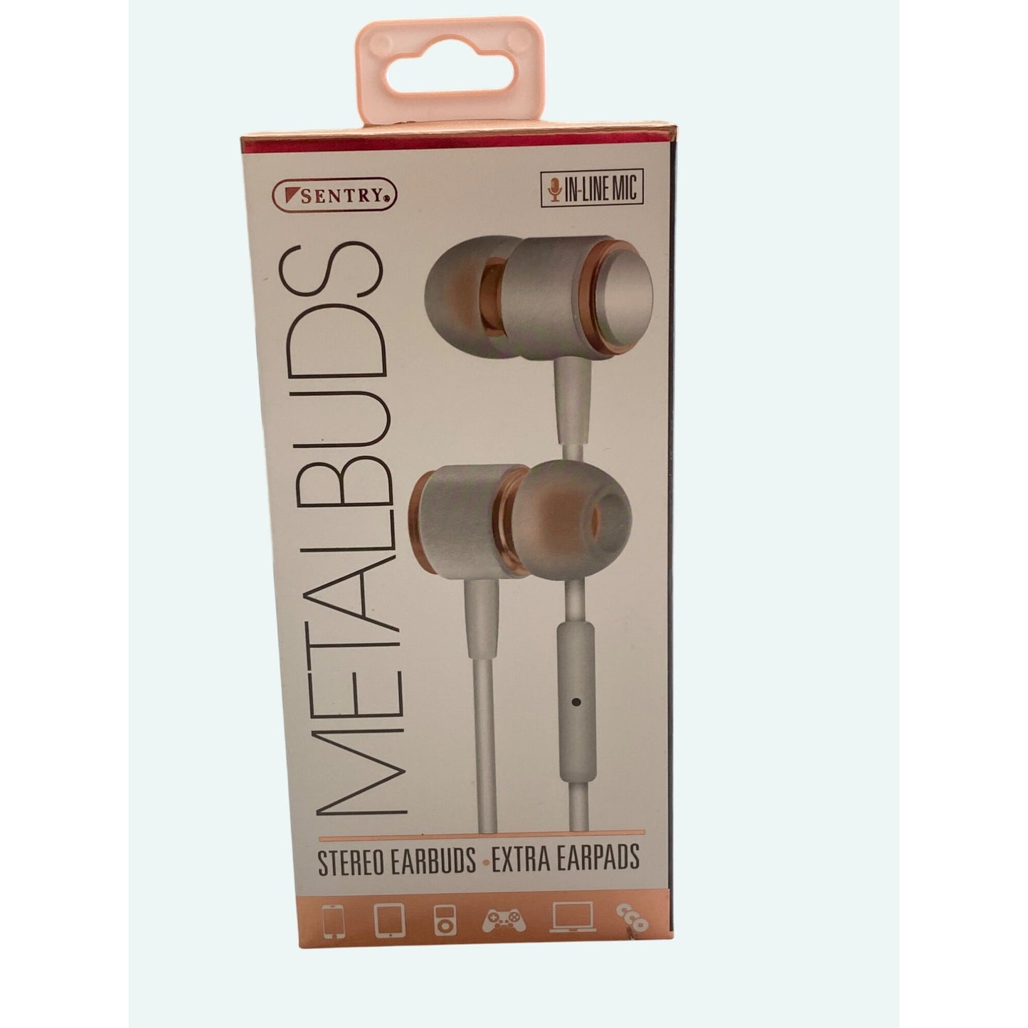 Sentry Metal Stereo Earbuds With Mic & Extra Earpads Noise Isolation Tangle Free 3.5mm Plug Compatible With iPhone & Android