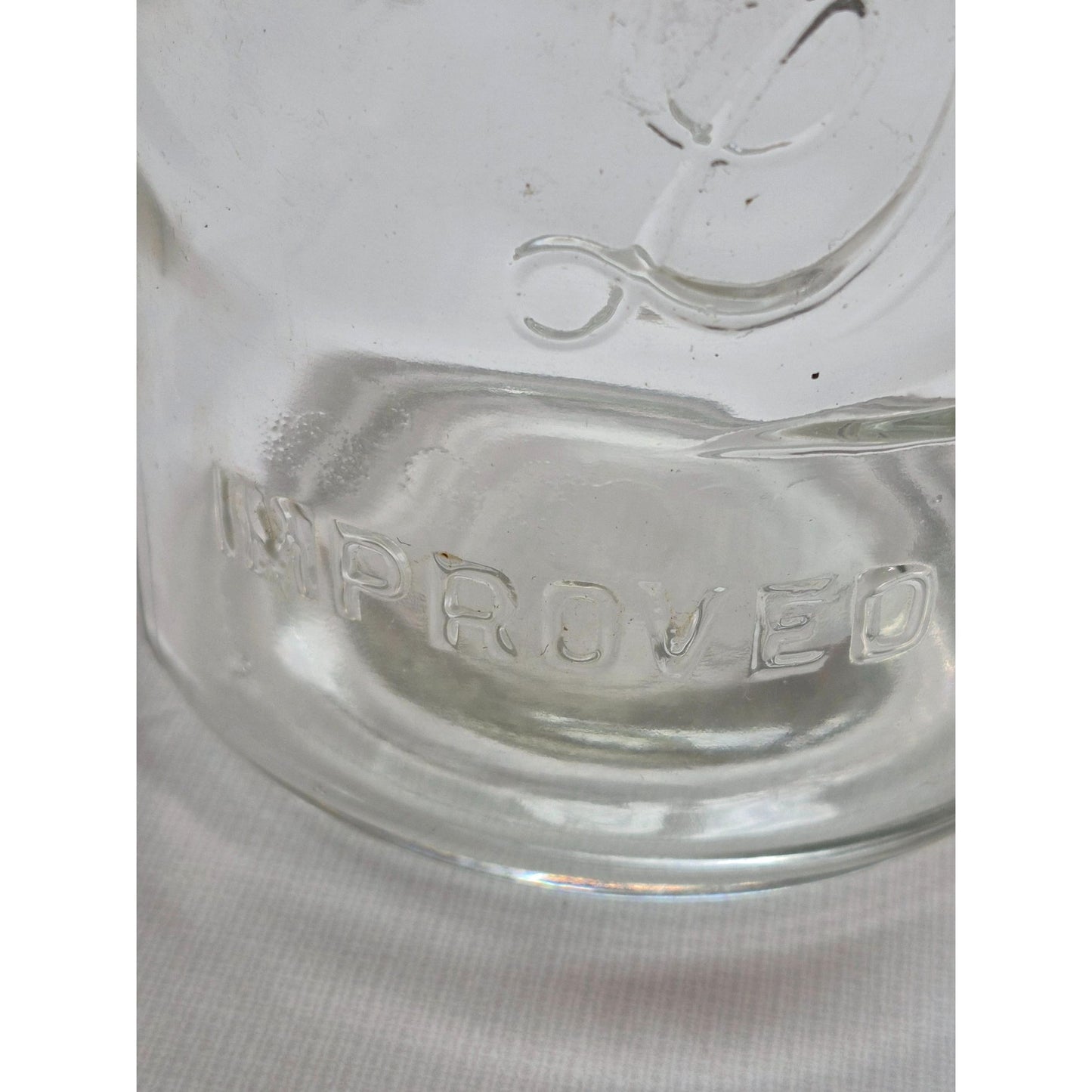 Vintage Drey Quart Clear Glass Jar, Wire Bale Lid 1920s Improved Ever Seal