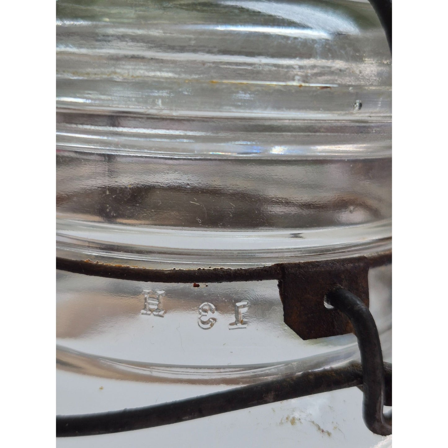 Vintage Drey Quart Clear Glass Jar, Wire Bale Lid 1920s Improved Ever Seal