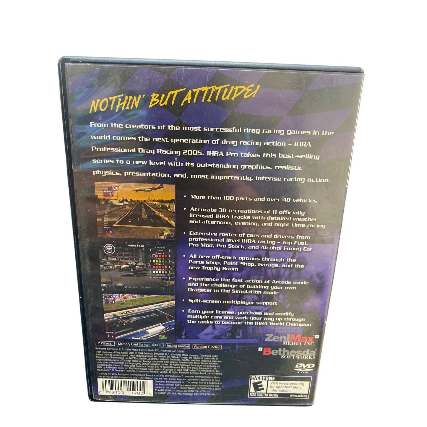 IHRA Professional Drag Racing 2005 Video Game For PlayStation 2