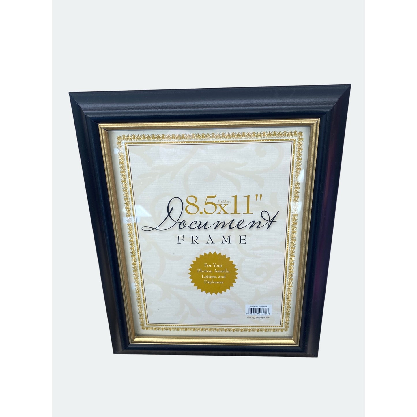 8.5x11" Black & Gold Document Frame