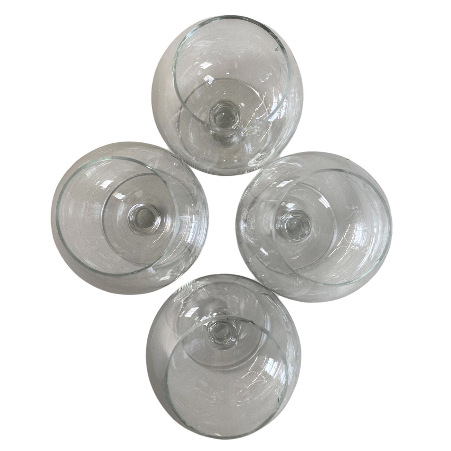 Etched Glass Brandy Snifter Set Of 4 With Sailboat Design