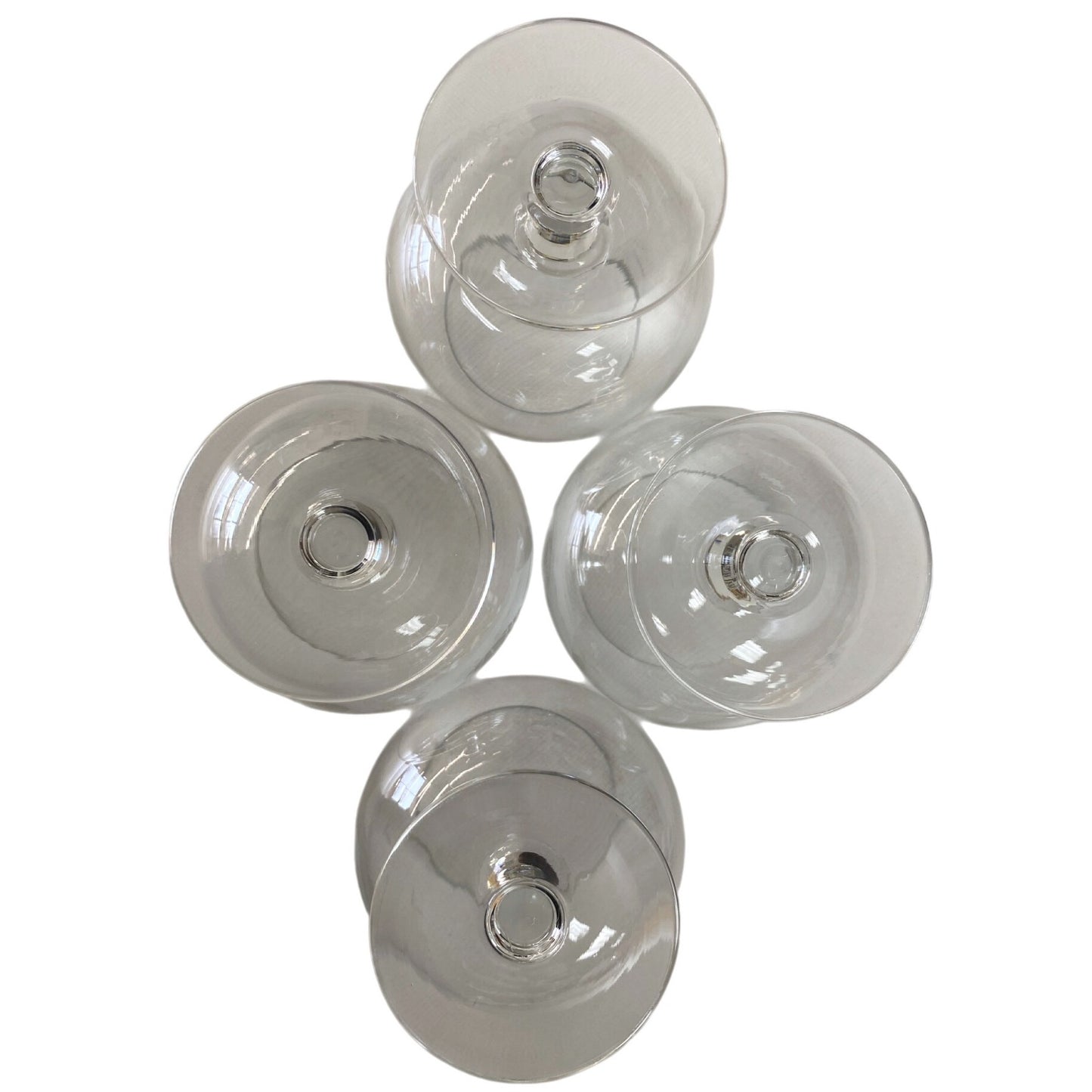 Etched Glass Brandy Snifter Set Of 4 With Sailboat Design