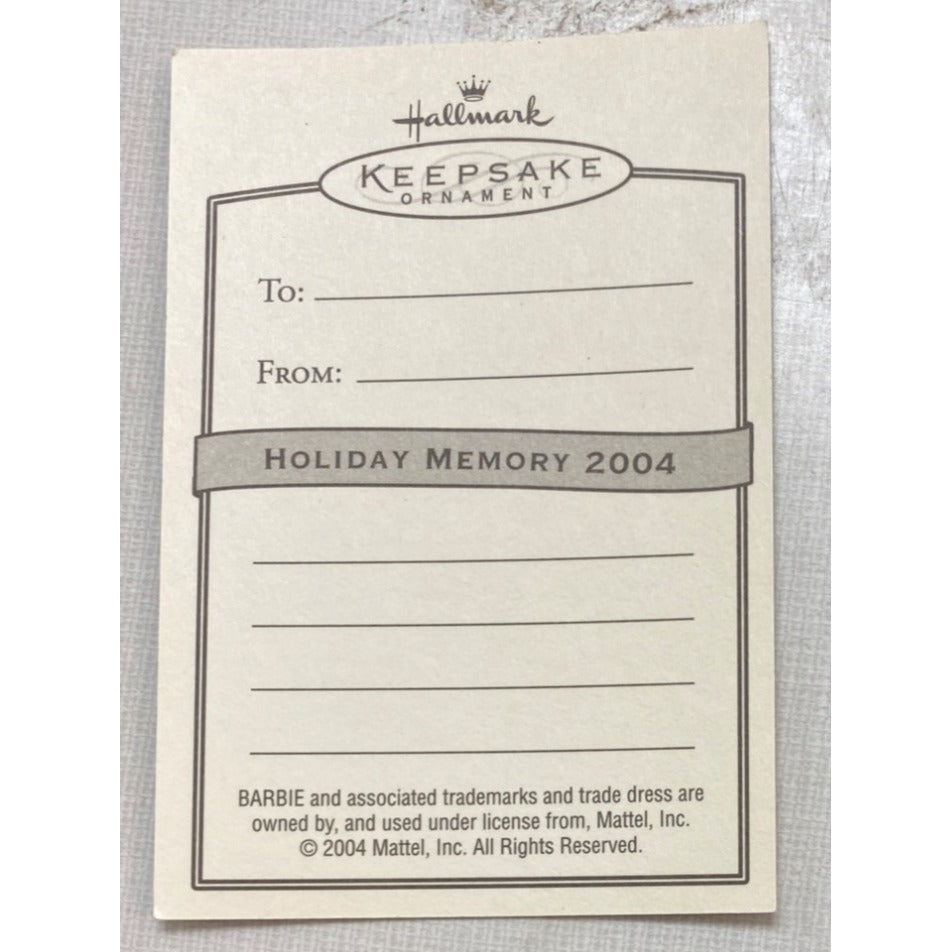 Barbie Celebration Keepsake Ornament 2004 Edition By Hallmark