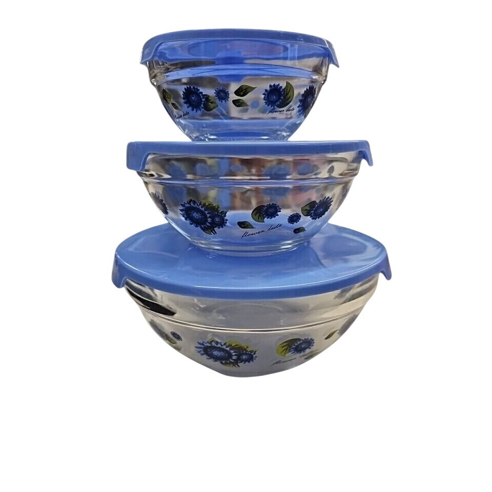 Flower Dute Blue Nesting Bowls