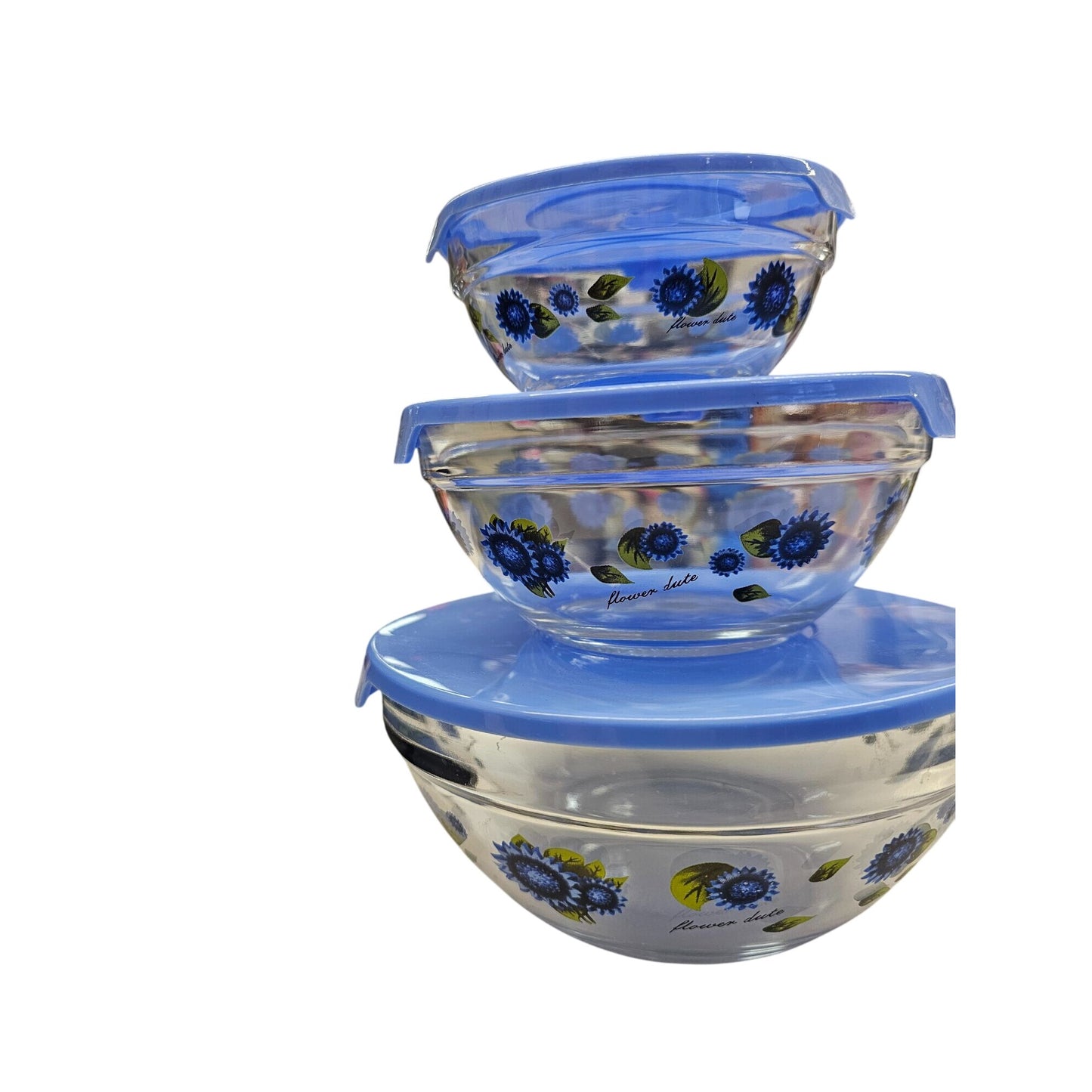 Flower Dute Blue Nesting Bowls