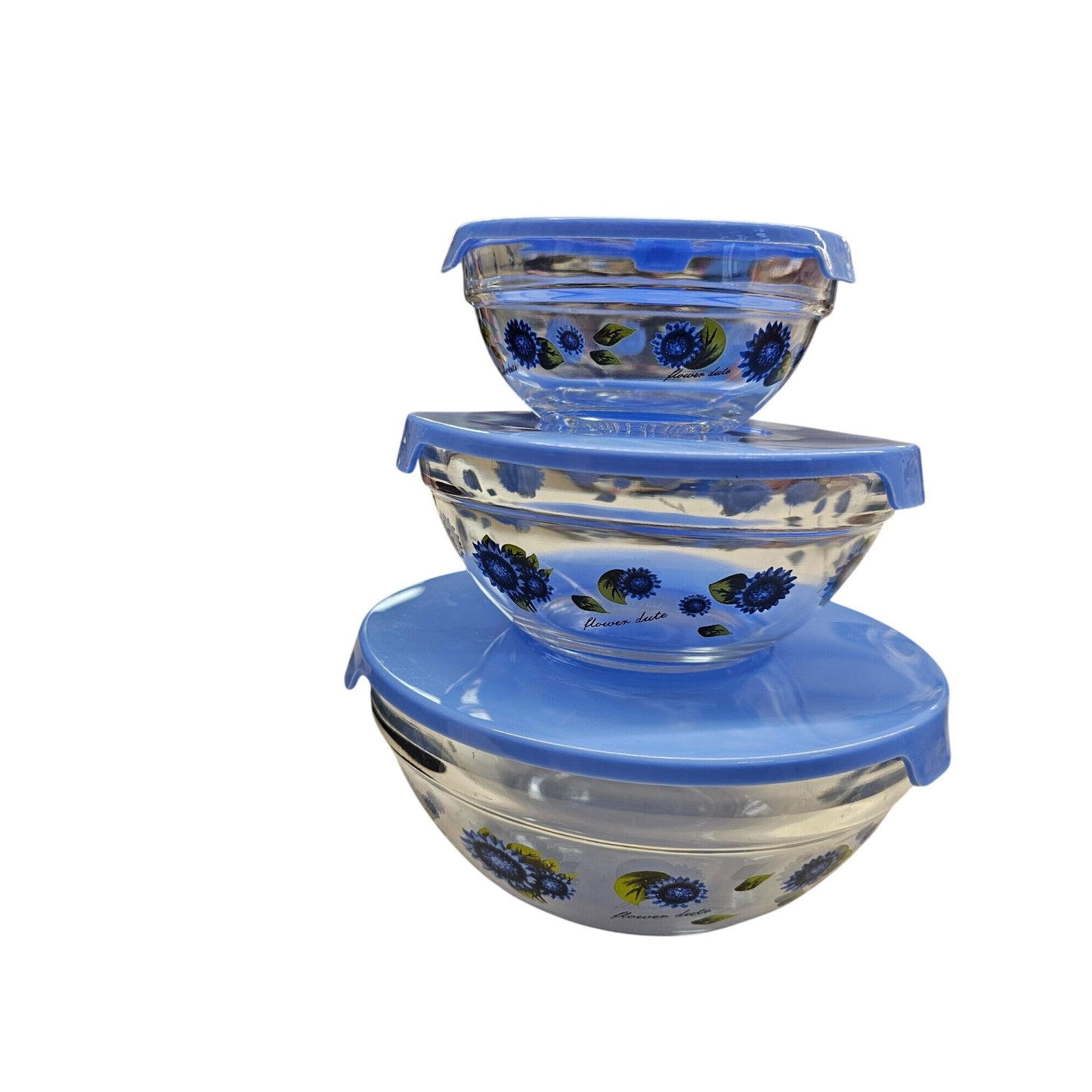 Flower Dute Blue Nesting Bowls
