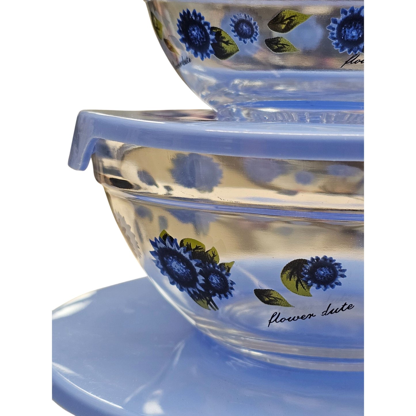 Flower Dute Blue Nesting Bowls