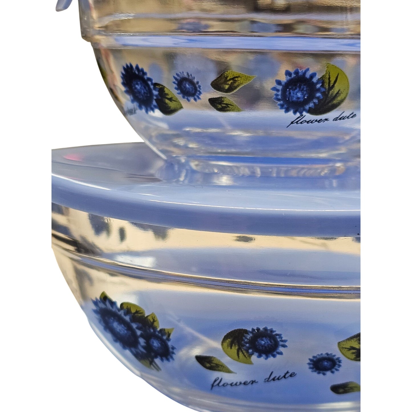 Flower Dute Blue Nesting Bowls