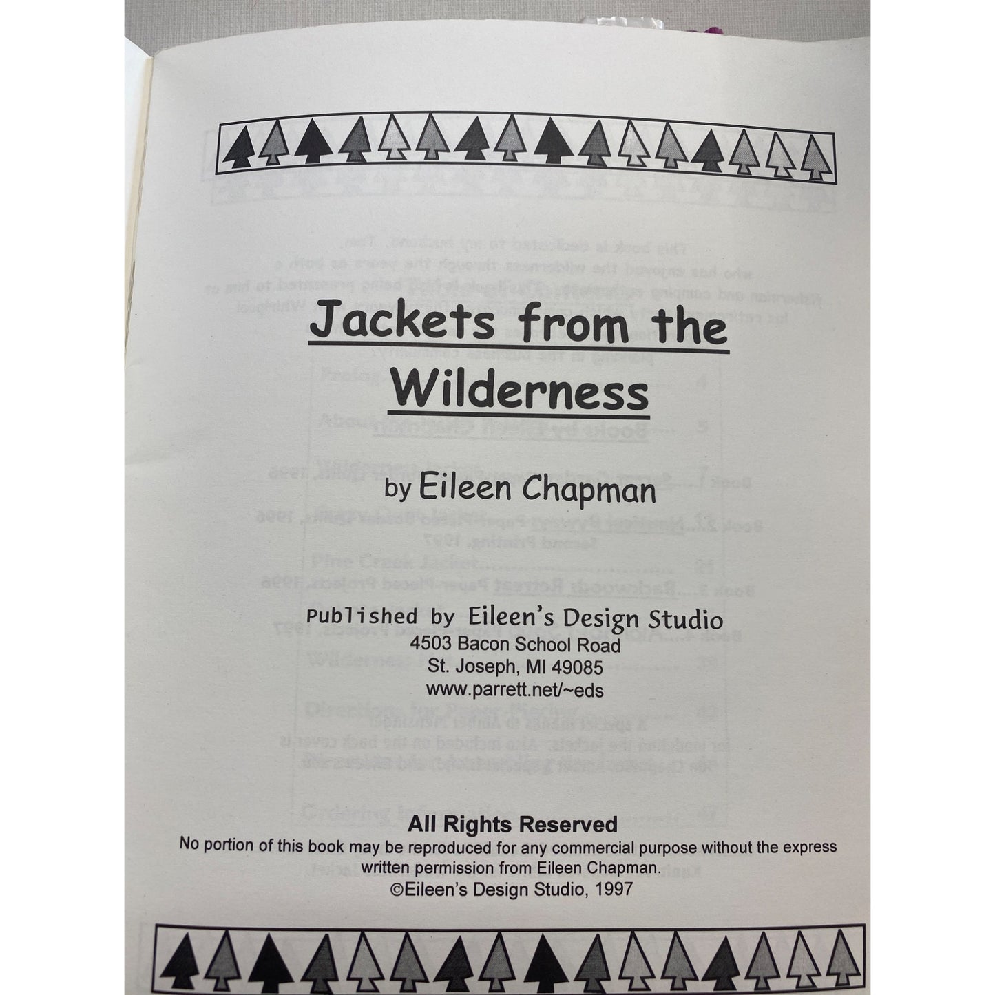 Jackets From The Wilderness Pattern Book By Eileen Chapman