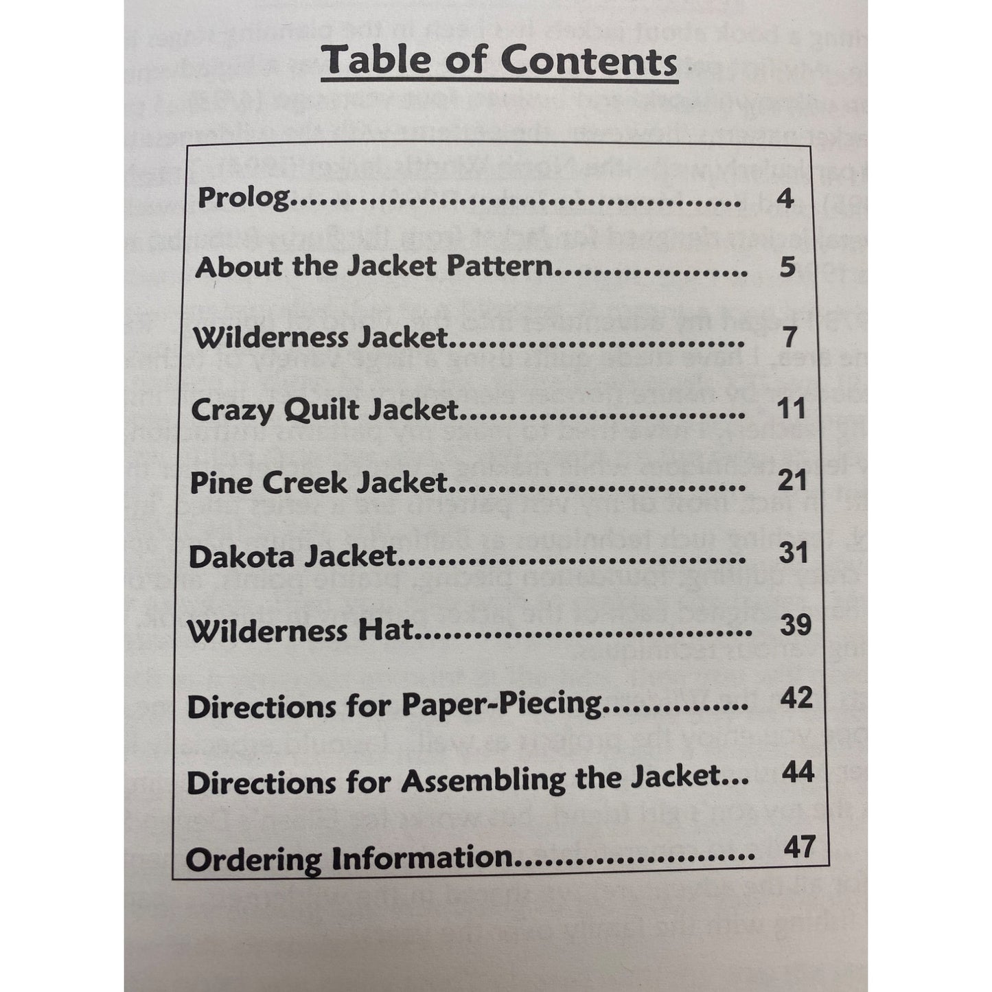 Jackets From The Wilderness Pattern Book By Eileen Chapman