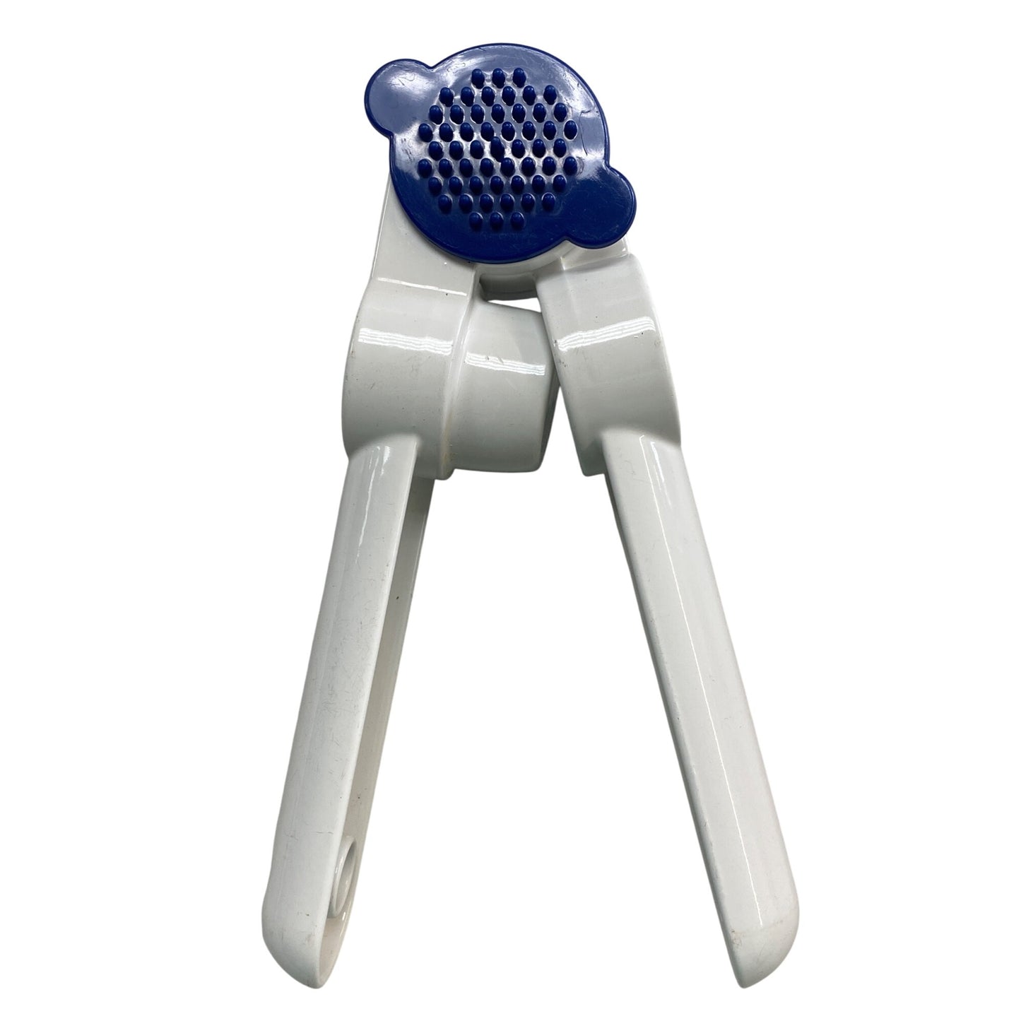 Tupperware White & Blue Garlic Press
