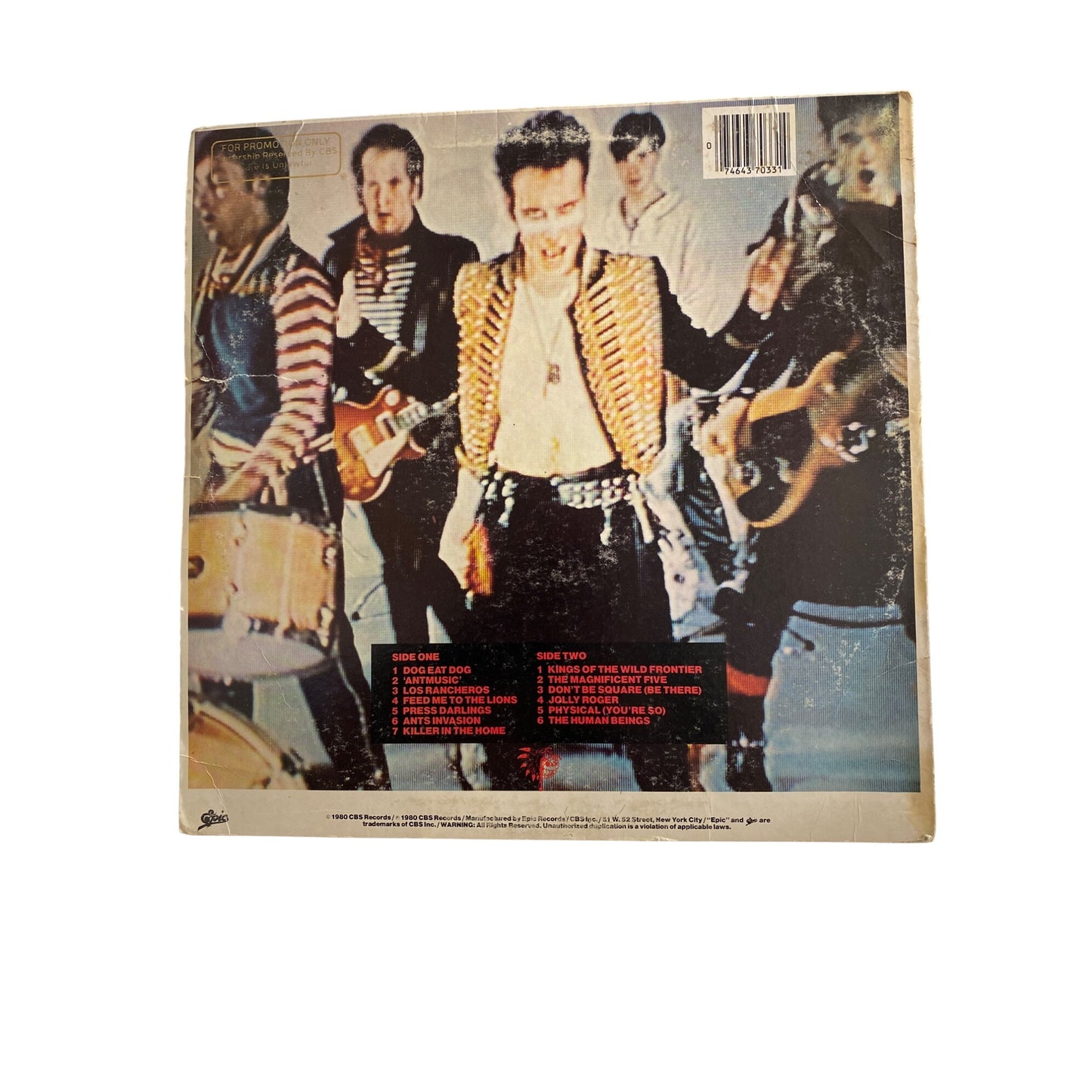 Adam And The Ants "Kings Of The Wild Frontier" Vinyl Record 1980 Epic