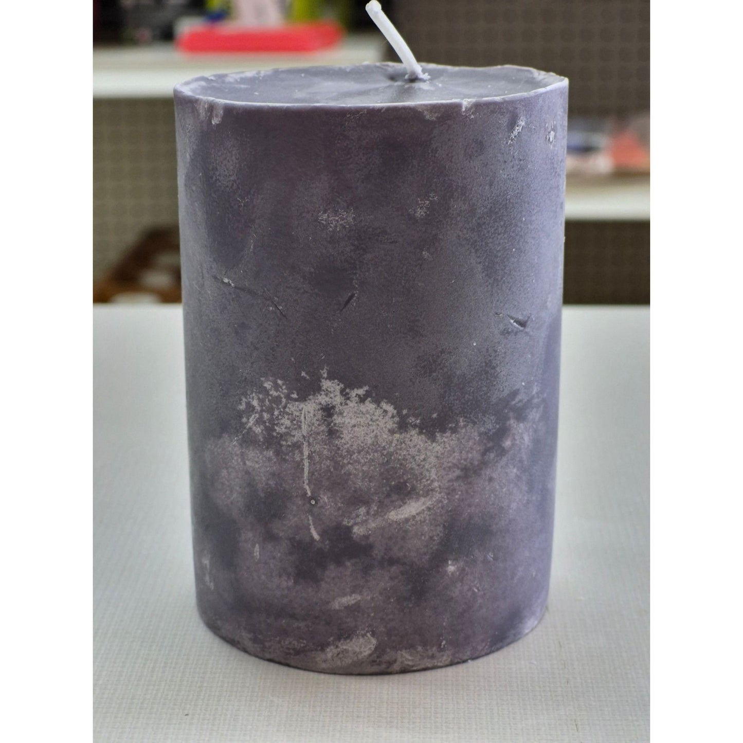 Large Purple Rustic Pillar Candle Handmade Scented Home Decor