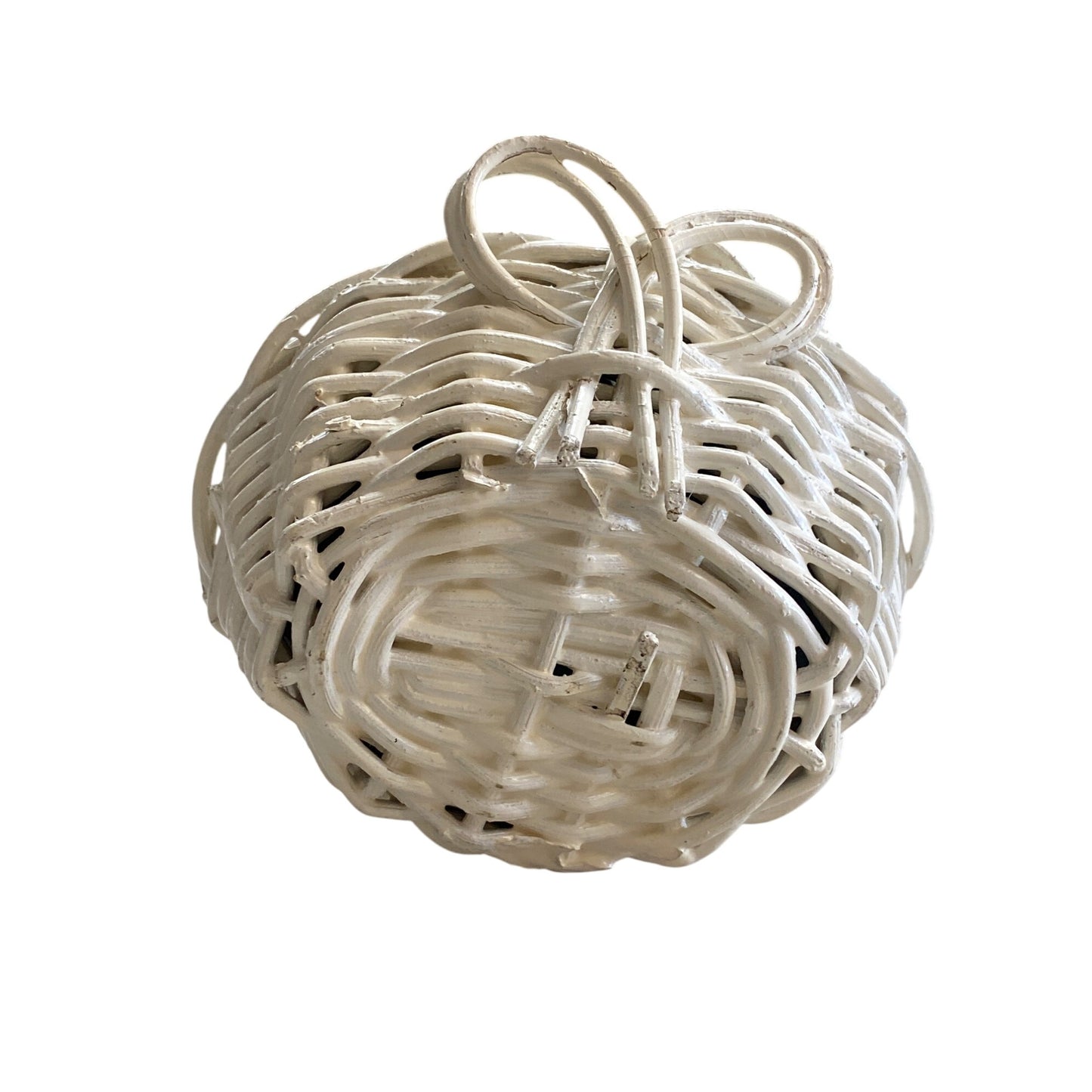 Mini Sewing Basket White Wicker with Liner