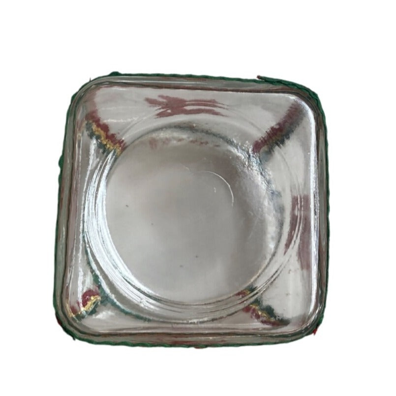 Glass Holiday Jar Poinsettias