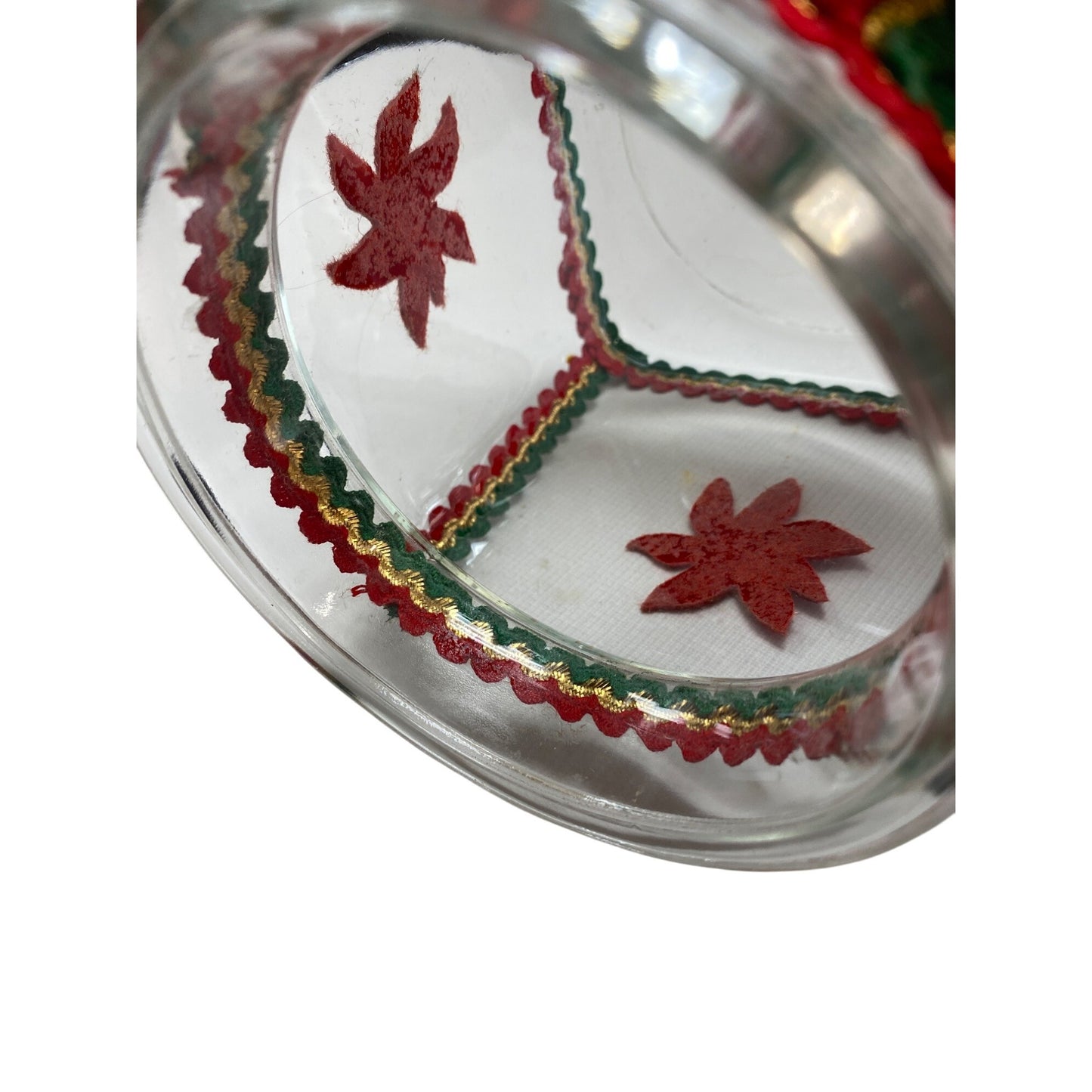 Glass Holiday Jar Poinsettias