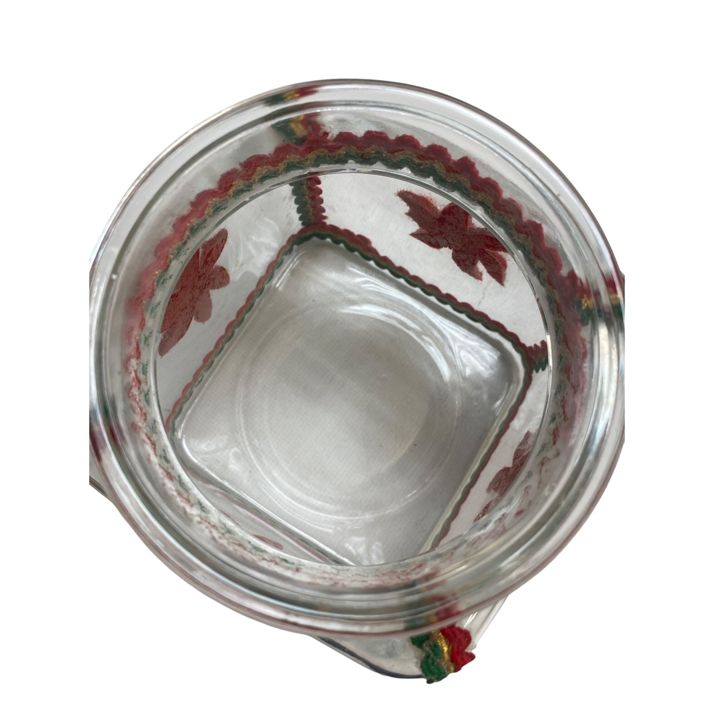 Glass Holiday Jar Poinsettias