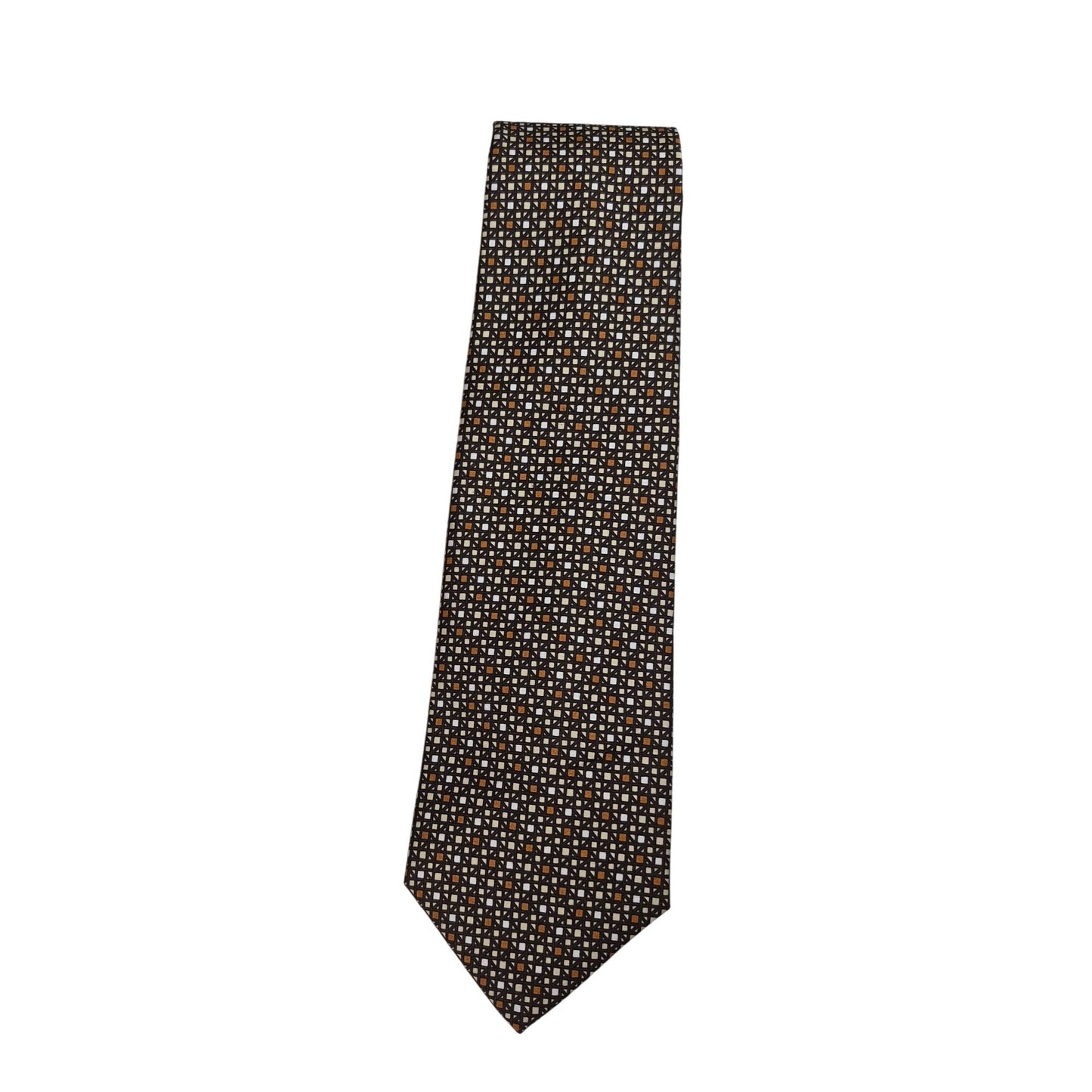 Oleg Cassini Mens Silk Tie Geometric Pattern