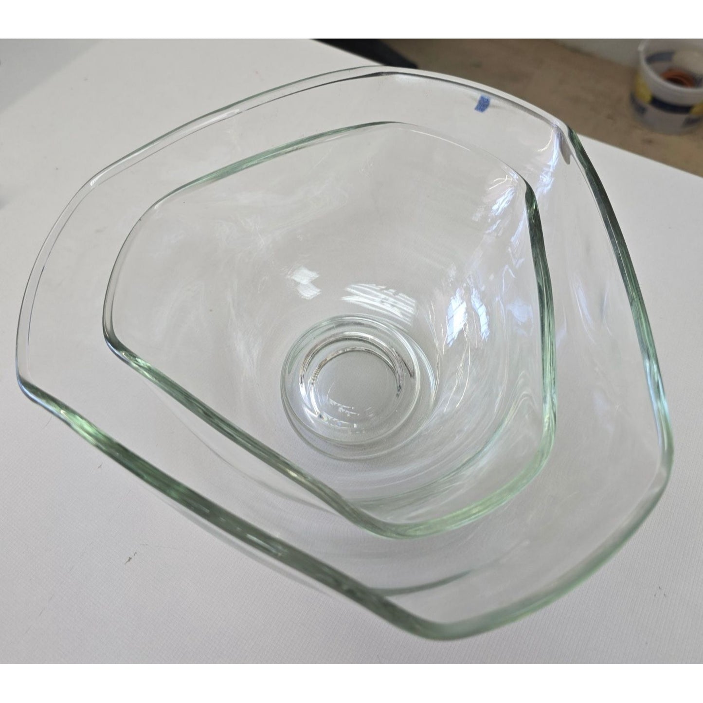 Mid‑Century Clear Glass Console Bowls  - SET 2
