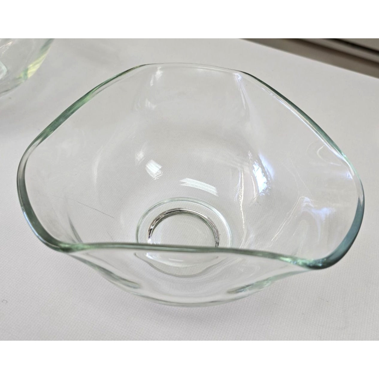 Mid‑Century Clear Glass Console Bowls  - SET 2