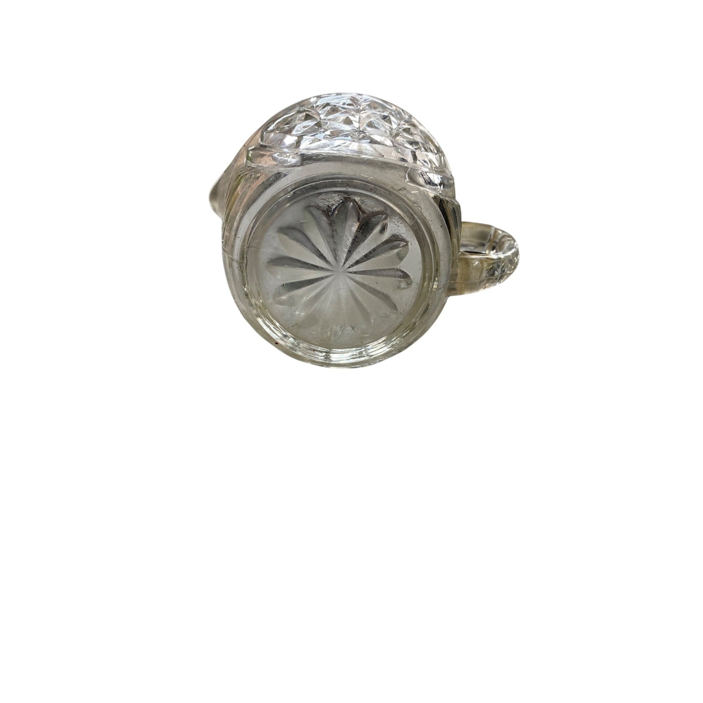 Vintage Diamond Pattern Glass Creamer & Sugar Bowl Set