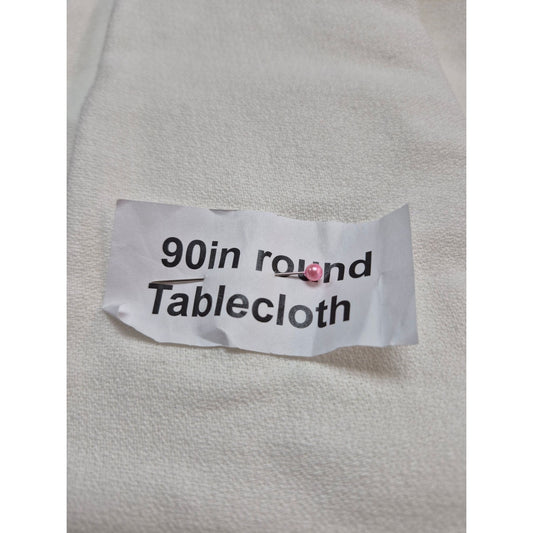 Round Tablecloth Daily Chef White Cotton Polyester 90 in