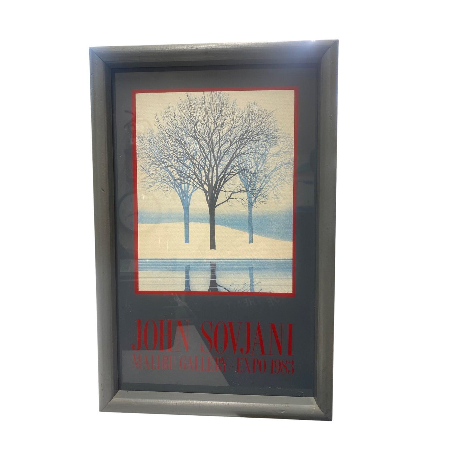 Framed John Sovjani Malibu Gallery Expo 1983 Tree Artwork