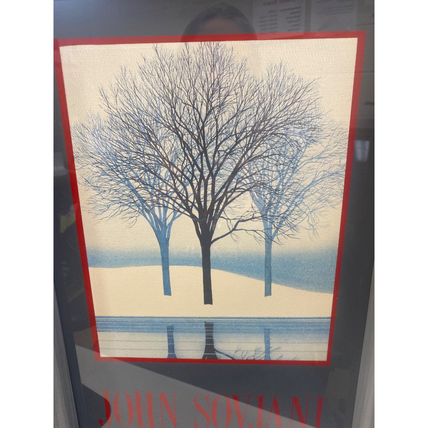 Framed John Sovjani Malibu Gallery Expo 1983 Tree Artwork