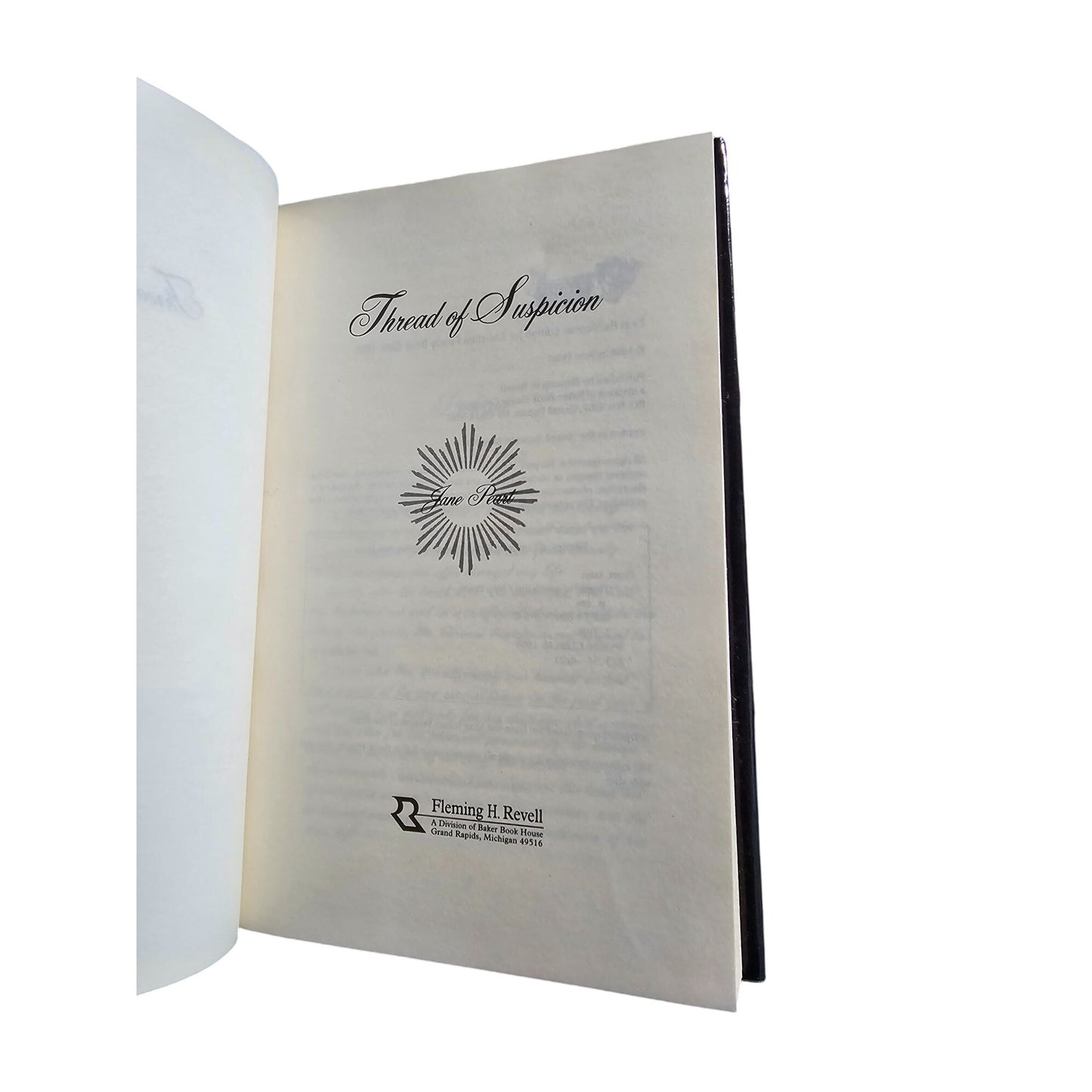 Thread Of Suspicion Hardcover Book By Jane Peart 1998 First Edition Christian Family Book Club