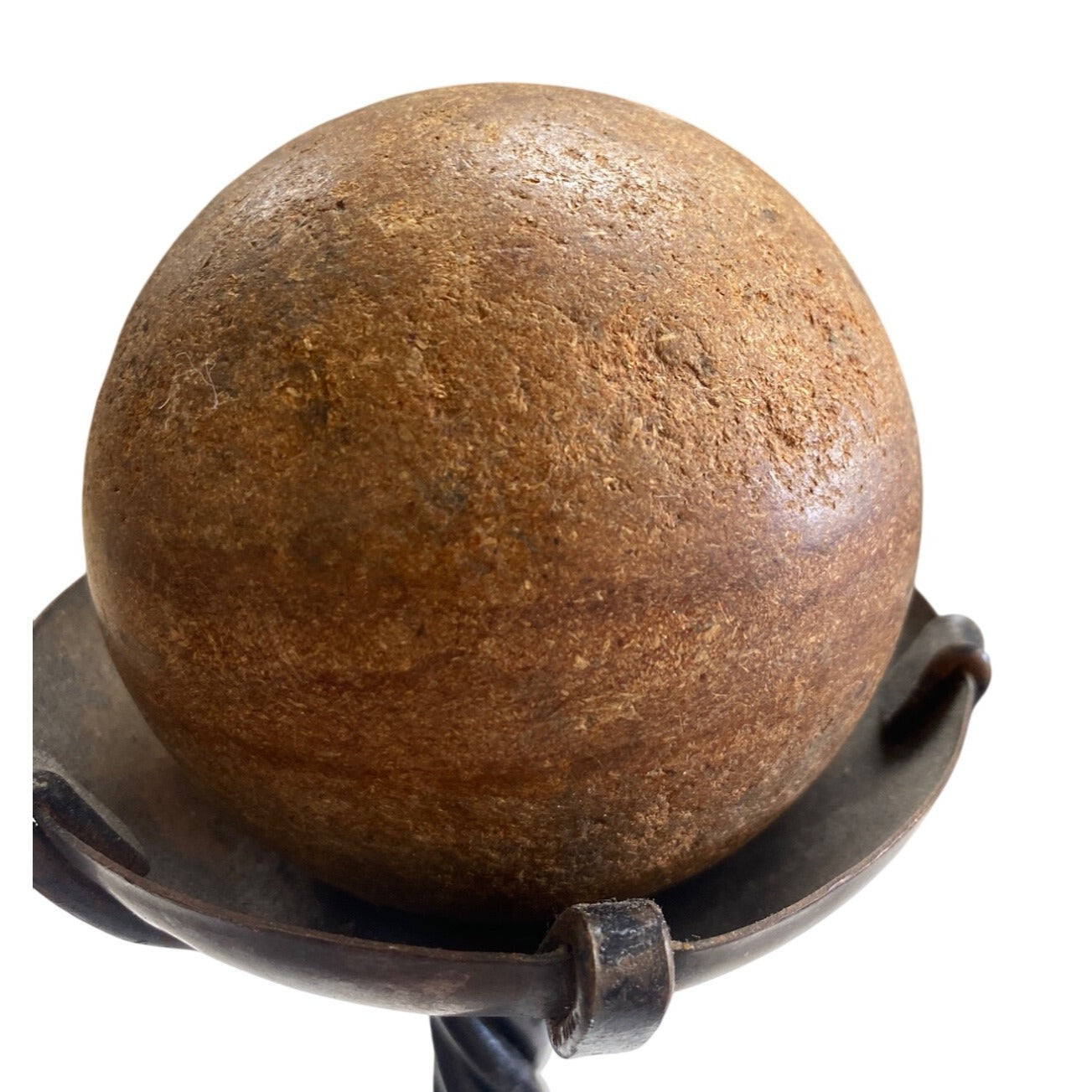 Vintage Iron Stand With Rusted Spherical Weight