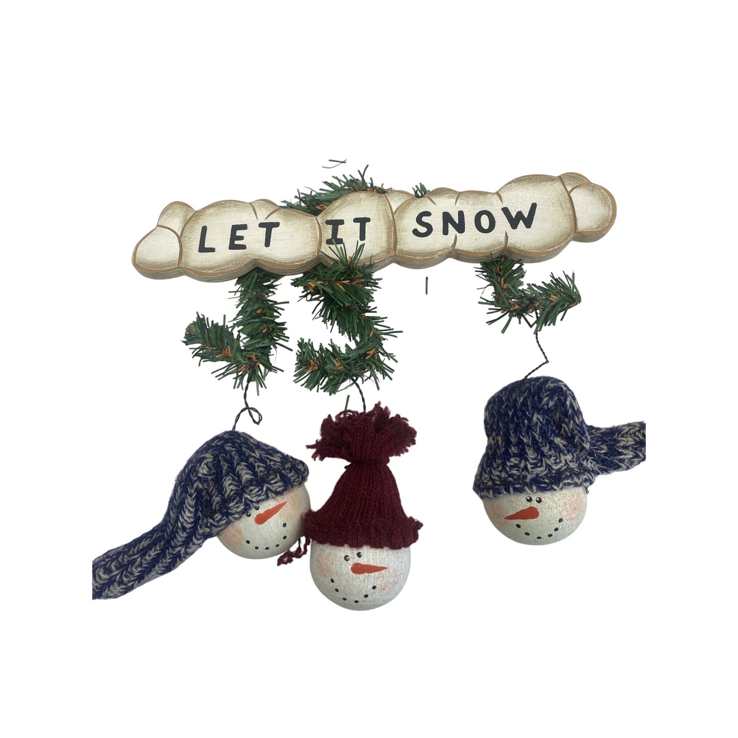 Let It Snow Snowman Wood Christmas Wall Hanging Decor
