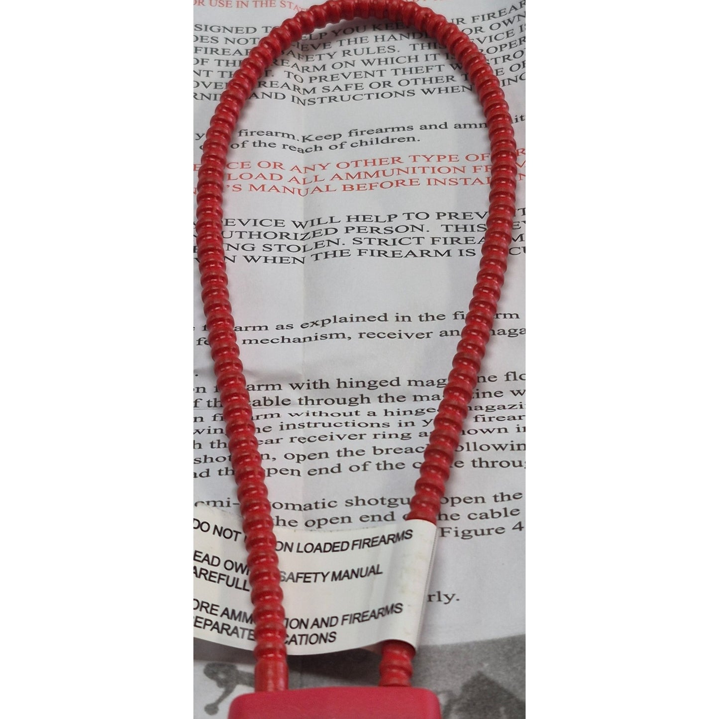 Rock Island Armory Firearm Safety Cable Lock W/ Keys 30mm Red