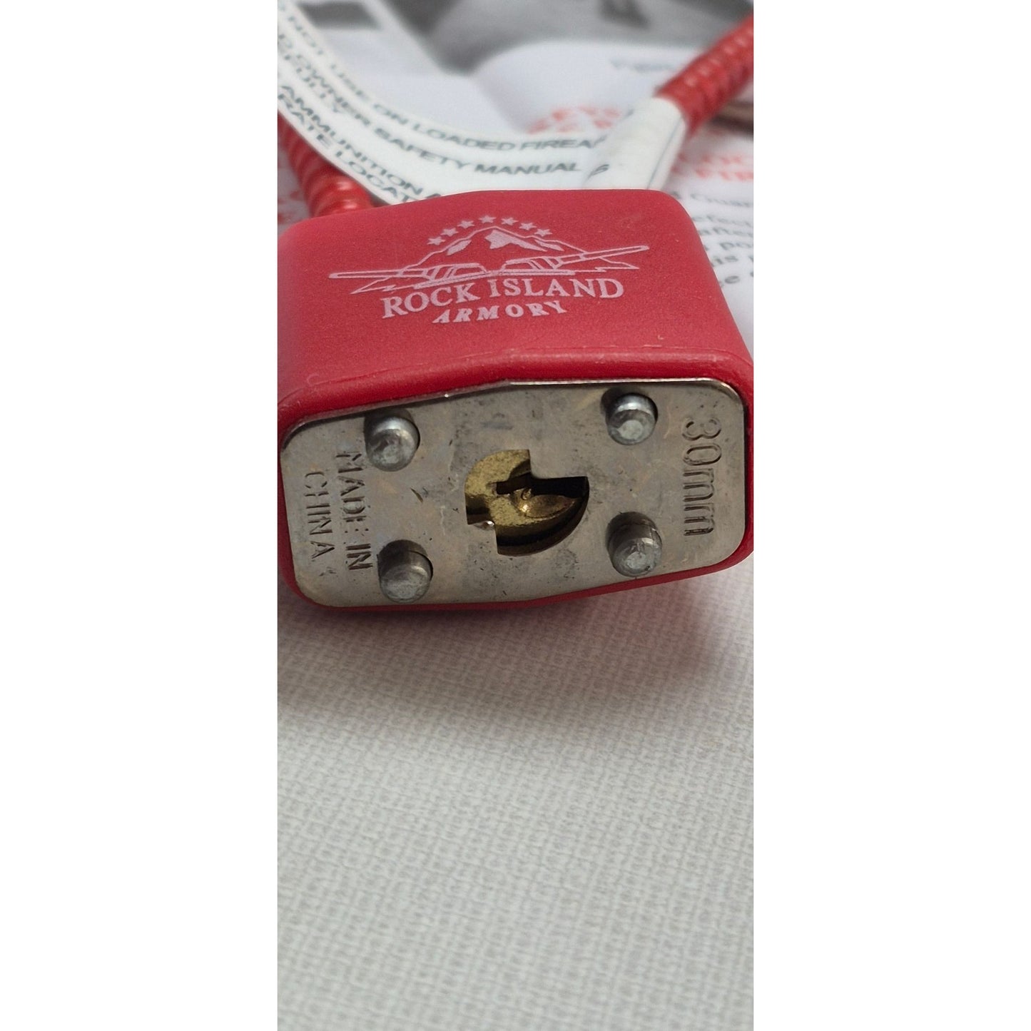 Rock Island Armory Firearm Safety Cable Lock W/ Keys 30mm Red