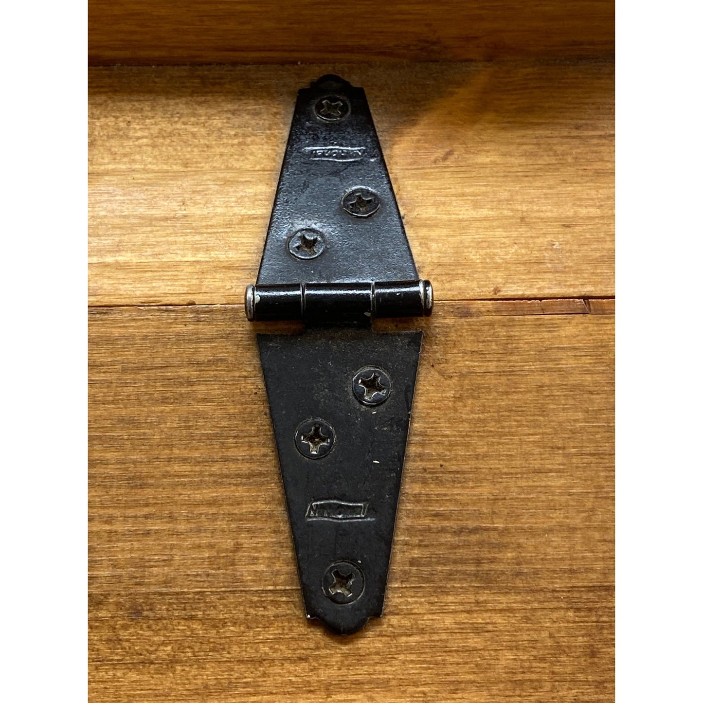 Handmade Wood Organizer Box Butterfly Lid Hinged Top & 2 Drawers Rustic