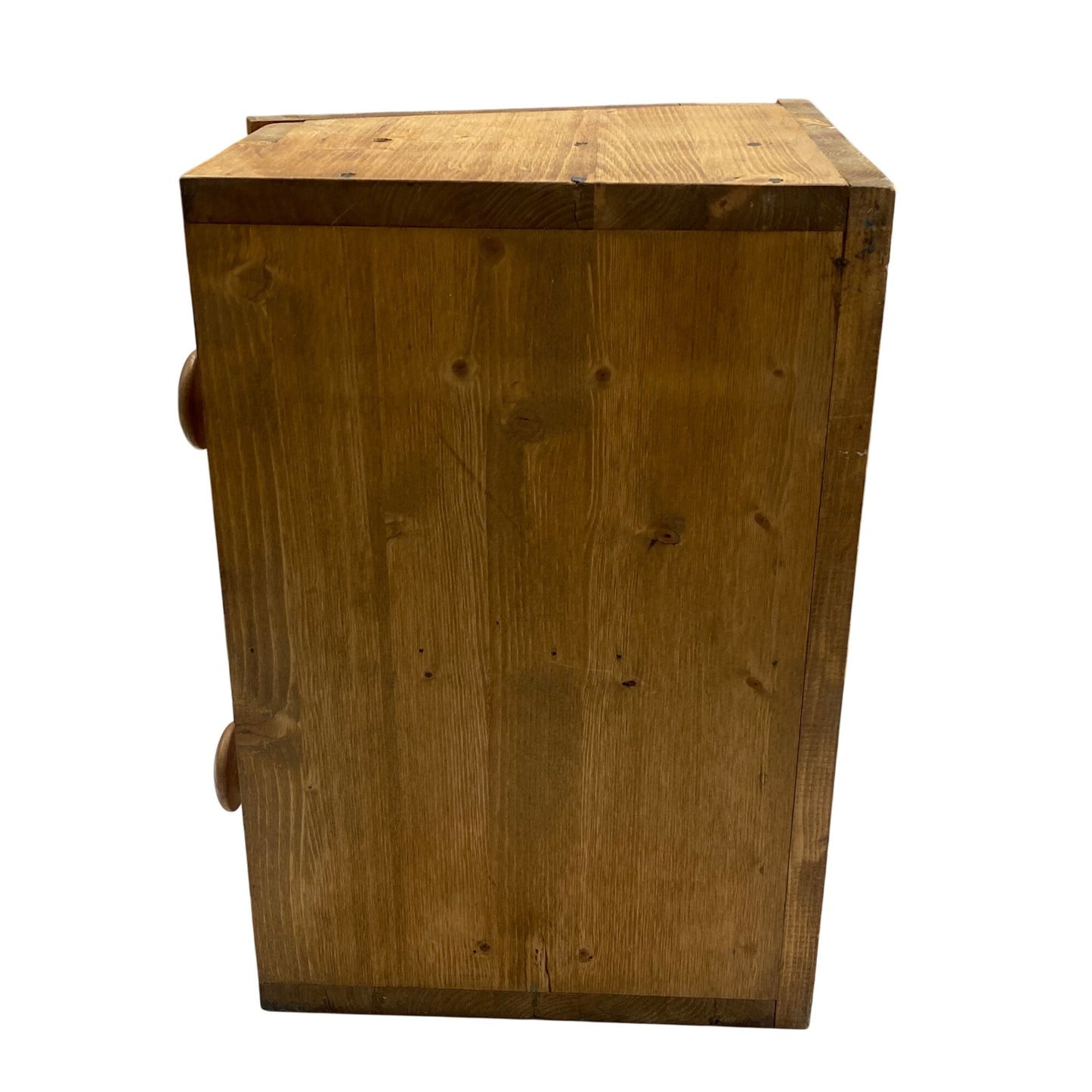 Handmade Wood Organizer Box Butterfly Lid Hinged Top & 2 Drawers Rustic