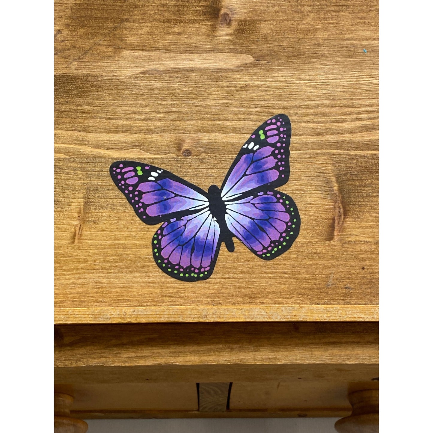 Handmade Wood Organizer Box Butterfly Lid Hinged Top & 2 Drawers Rustic