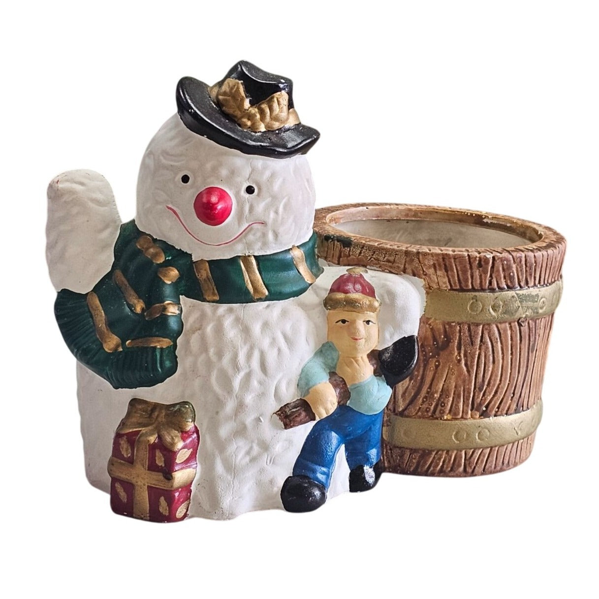Vintage Snowman Planter