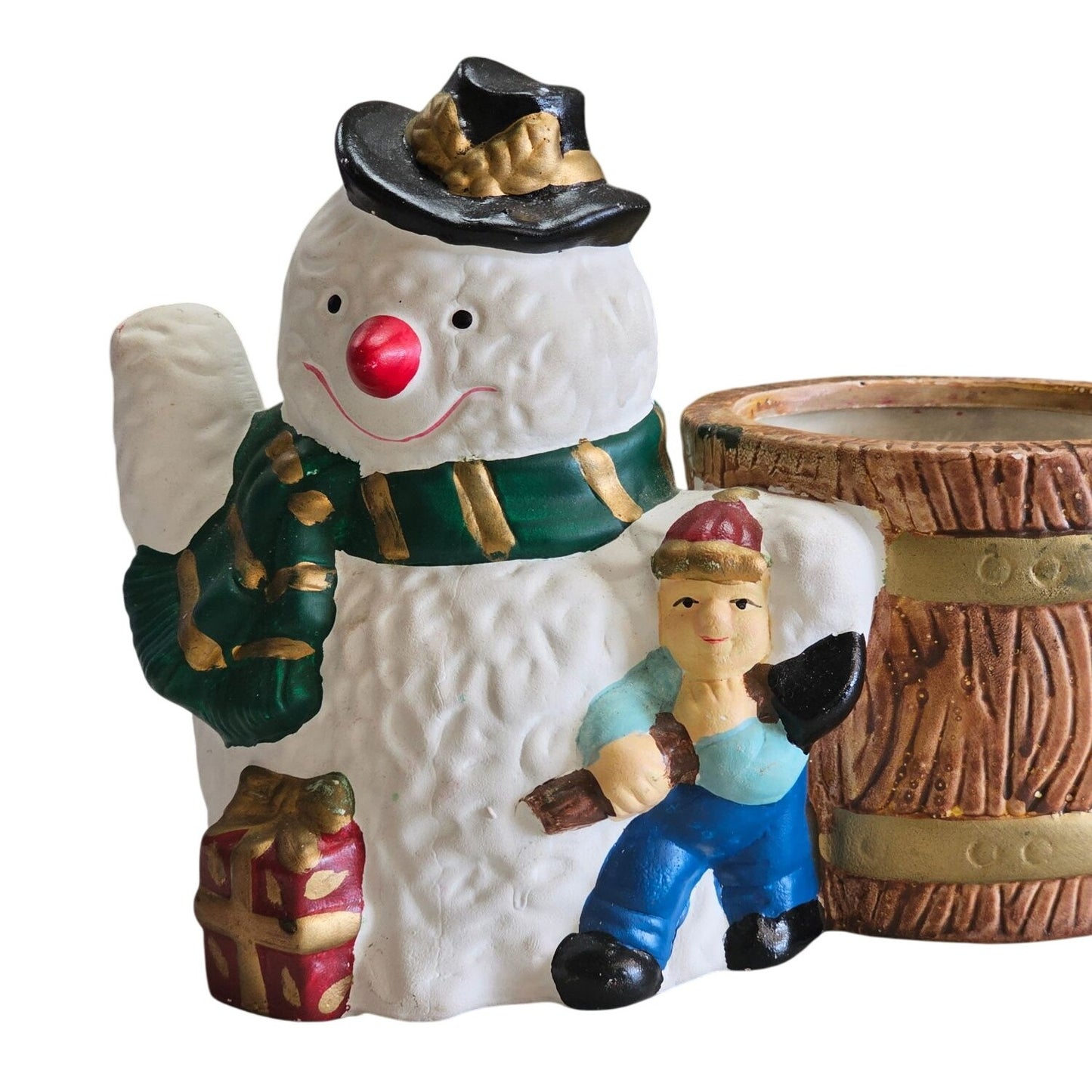 Vintage Snowman Planter