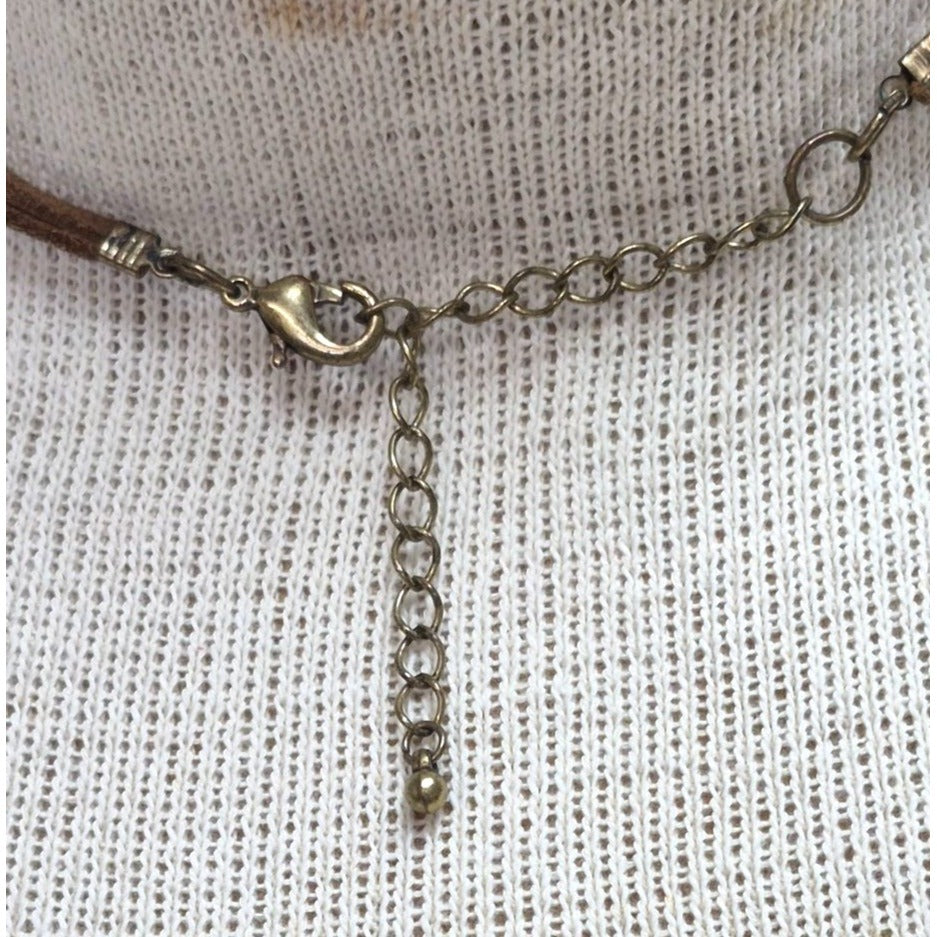 Vintage Beaded Necklace Pink Peach Purple Boho Jewelry