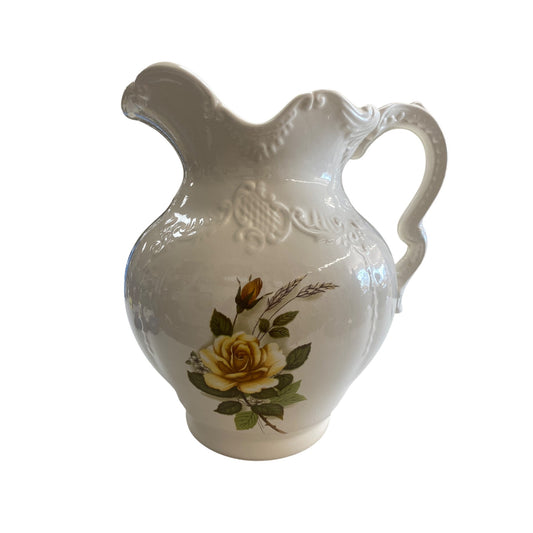 Vintage Pitcher Yellow Rose