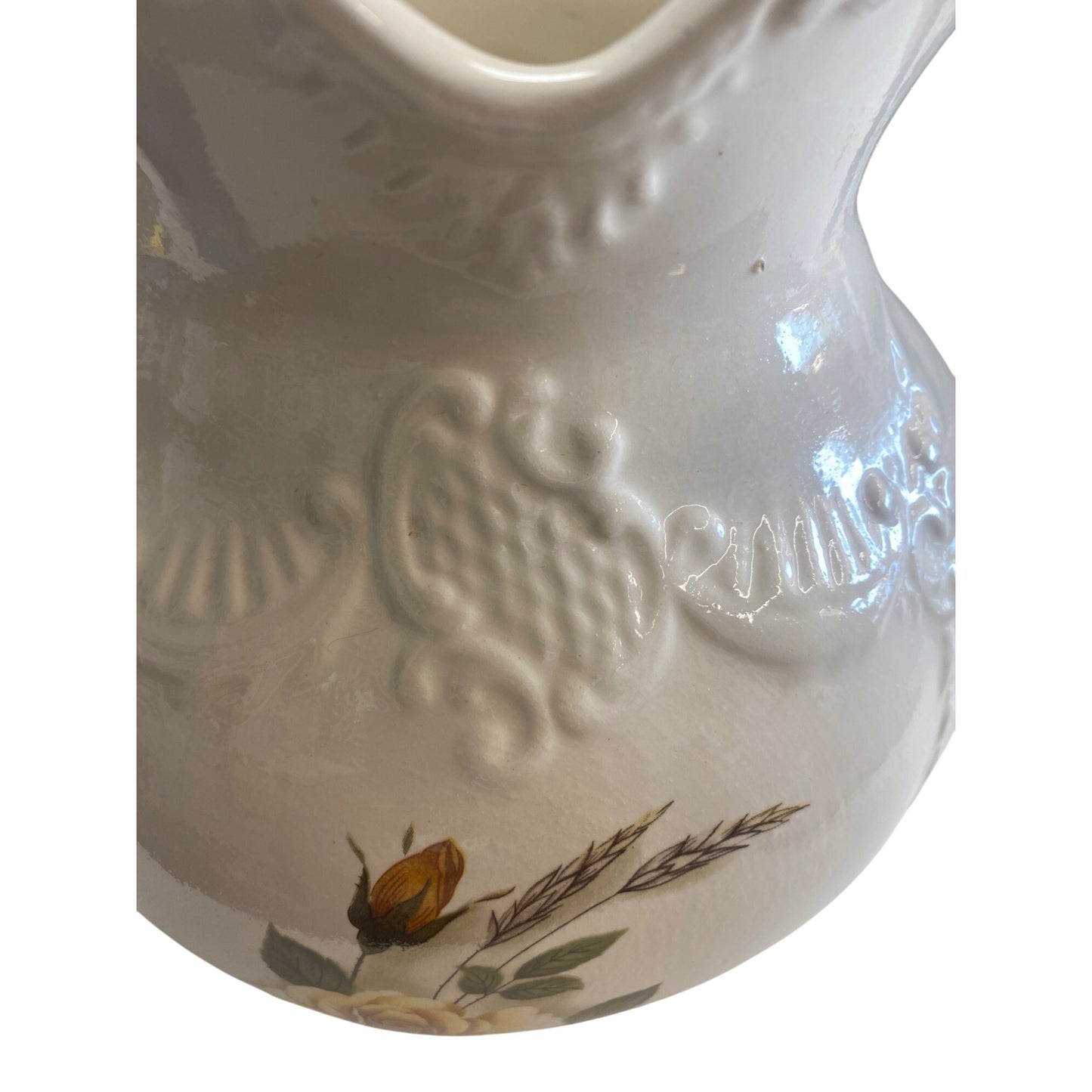 Vintage Pitcher Yellow Rose