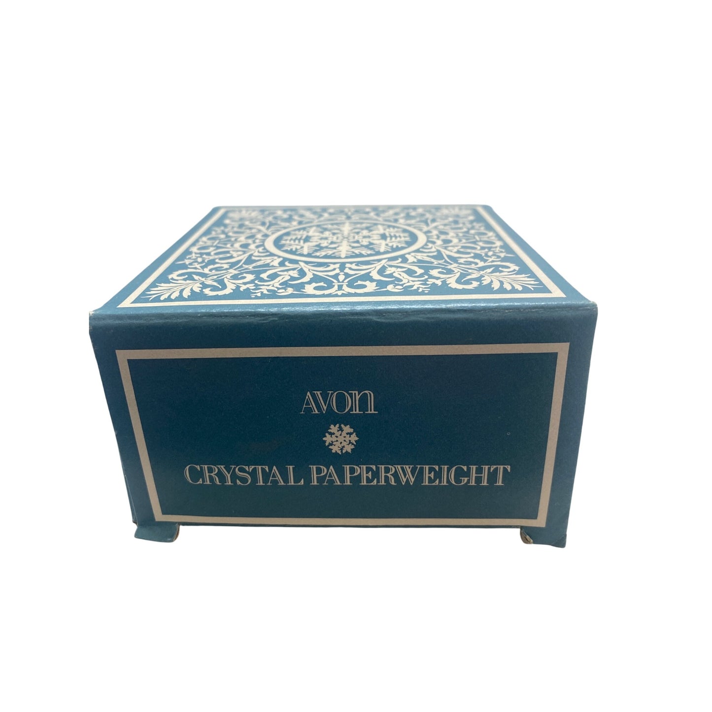 Avon Crystal Snowflake Paperweight Clear Lead Crystal Genuine 24% Bleikristall Round Design Elegant Gift Box Included